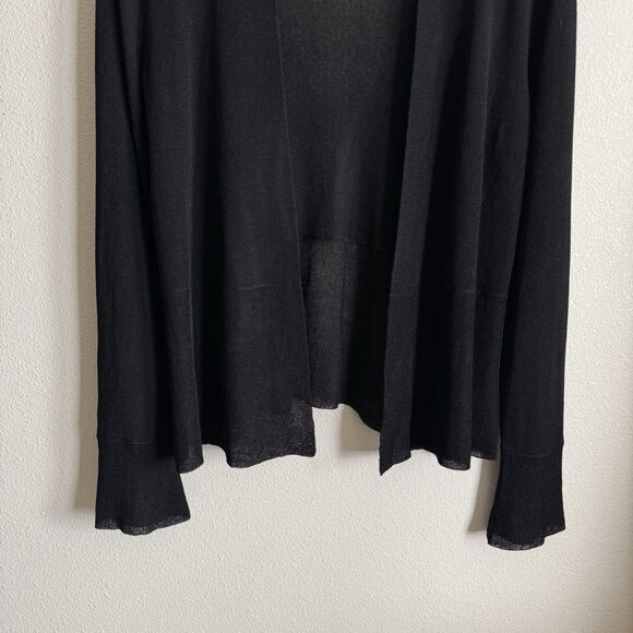 Eileen Fisher Sweater Womens Medium Black Cardigan Open Capsule Neutral Layering - Picture 3 of 15